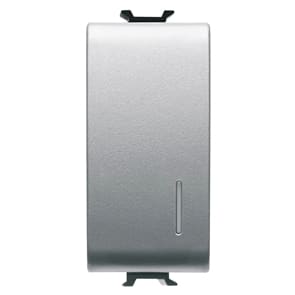 GEWISS - GEWGW14912 PULSANTE ELETTRONICO SOFT-CLICK - LUMINOSO - CON DIFFUSORE - PER RELE E DIMMER  1P NA 4A - 230V ac 50/60Hz - 1 MODULO - TITANIO - CHORUSMART