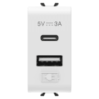 GEWISS - GEWGW15449 ALIMENTATORE USB A+C 5V 3A 1M BIA.SAT.