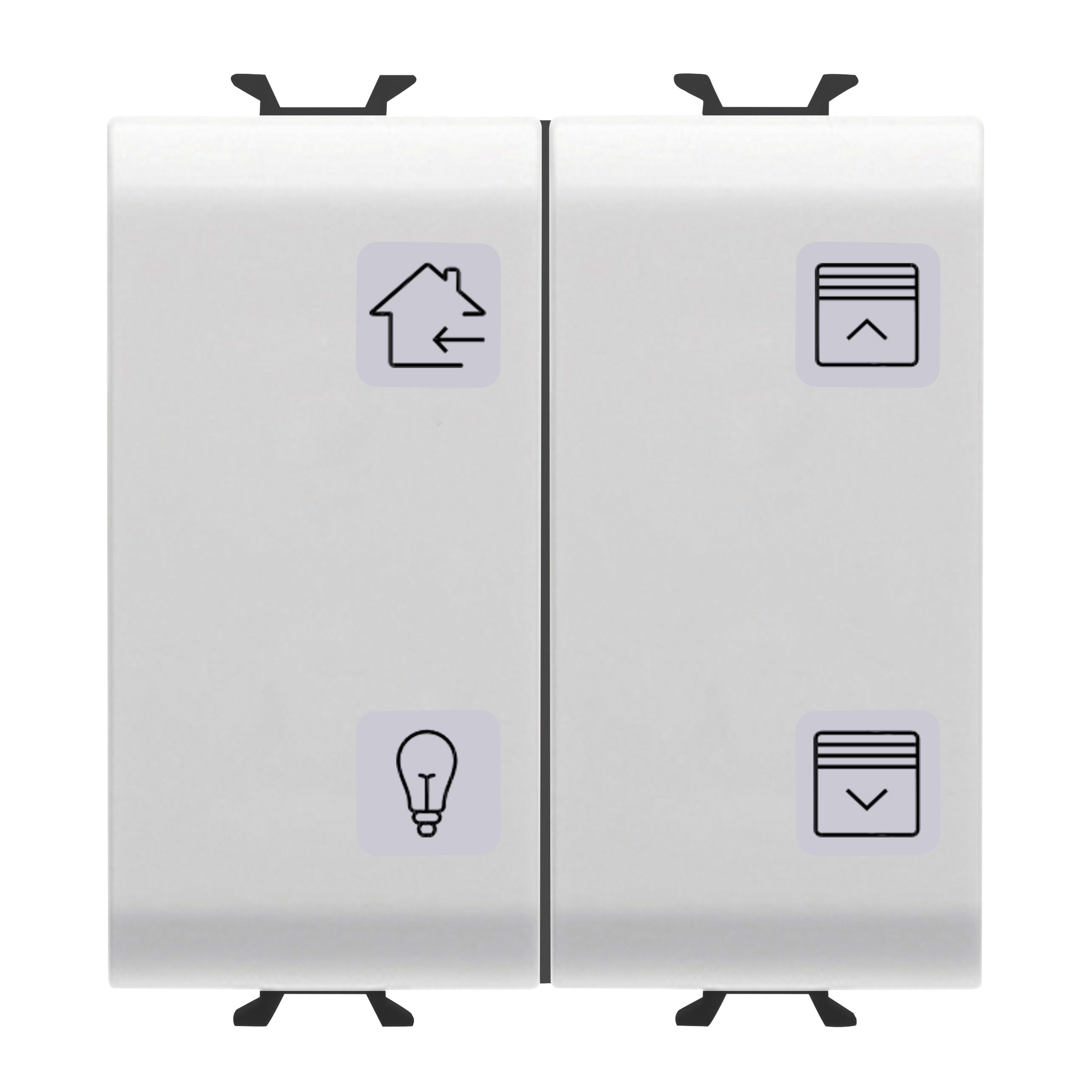 GEWISS - GEWGW15787 PULSANTIERA CON SIMBOLI INTERCAMBIABILI - KNX - 4 CANALI - 2 MODULI - BIANCO SATINATO - CHORUSMART