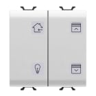 GEWISS - GEWGW15787 PULSANTIERA CON SIMBOLI INTERCAMBIABILI - KNX - 4 CANALI - 2 MODULI - BIANCO SATINATO - CHORUSMART