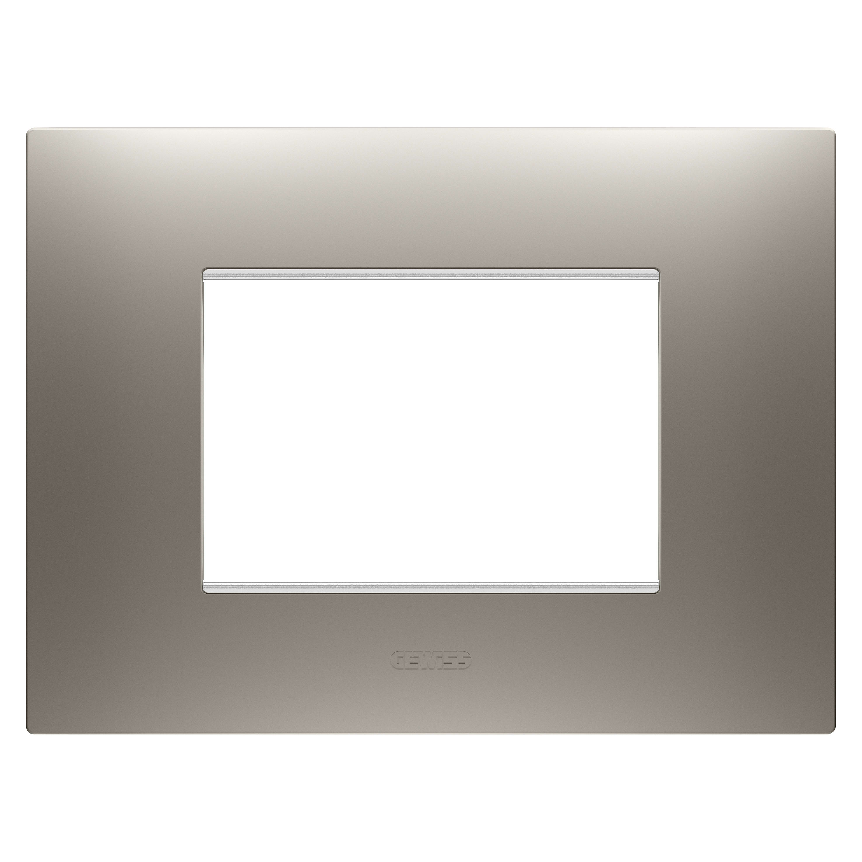 GEWISS - GEWGW16003ST PLACCA EGO - IN TECNOPOLIMERO VERNICIATO - 3 POSTI - ACCIAO - CHORUSMART