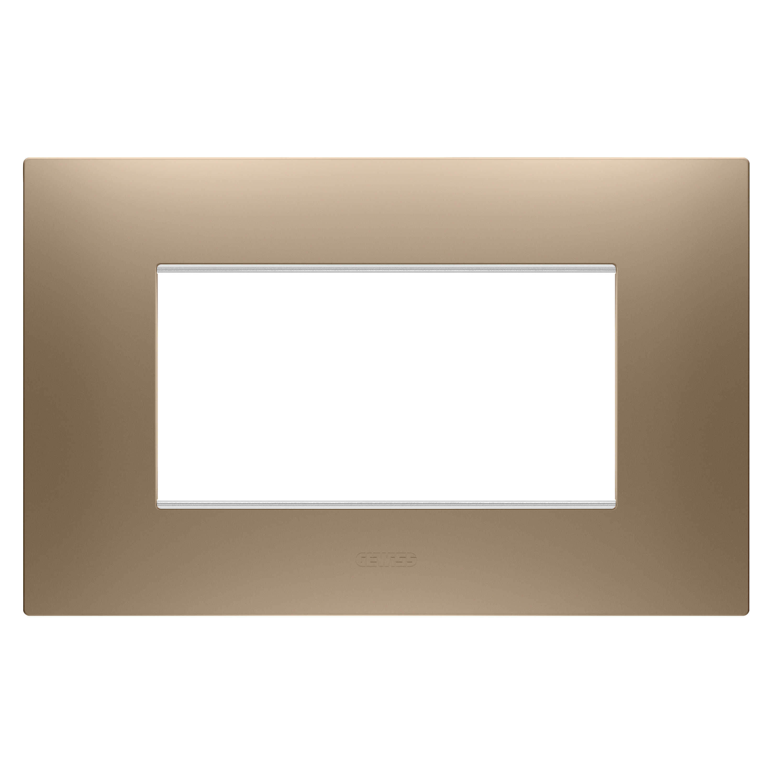 GEWISS - GEWGW16004CS PLACCA EGO - IN TECNOPOLIMERO VERNICIATO - 4 POSTI - RAME CHIARO - CHORUSMART