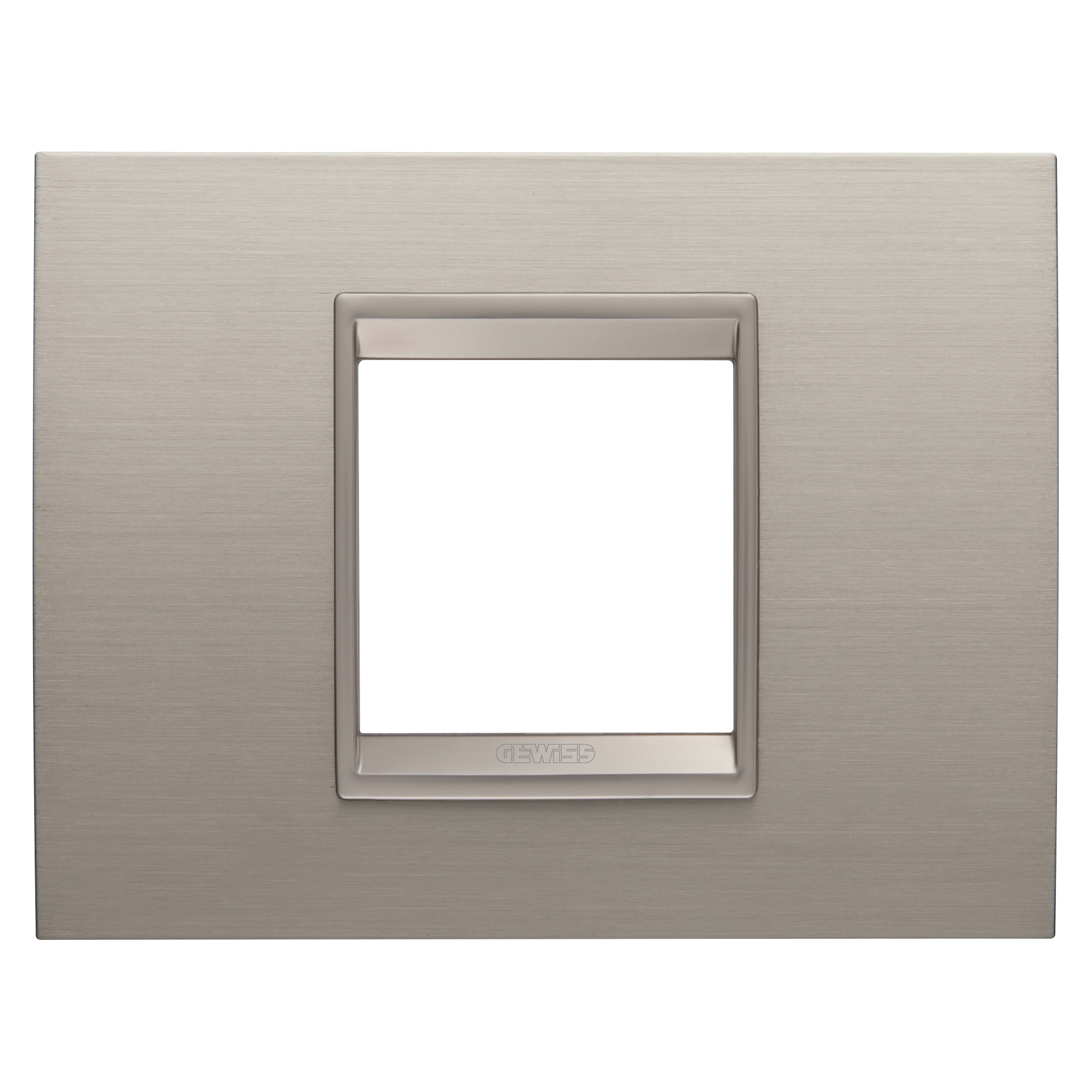 GEWISS - GEWGW16202XS PLACCA LUX 2M MET. ALLUM. SPAZZ.