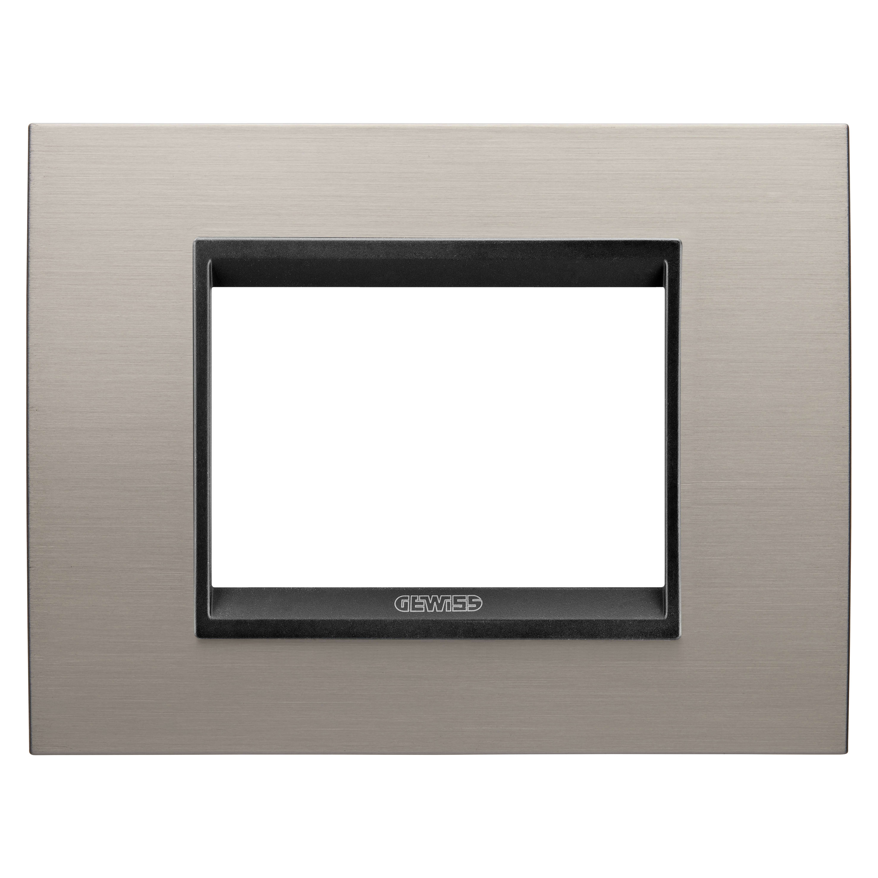 GEWISS - GEWGW16203WS PLACCA LUX - IN METALLO - 3 POSTI - ALLUMINIO SPAZZOLATO LAVY - CHORUSMART