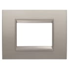 GEWISS - GEWGW16203XS PLACCA LUX - IN METALLO - 3 POSTI - ALLUMINIO SPAZZOLATO - CORNICE BRONZO CHIARO OPACO - CHORUSMART