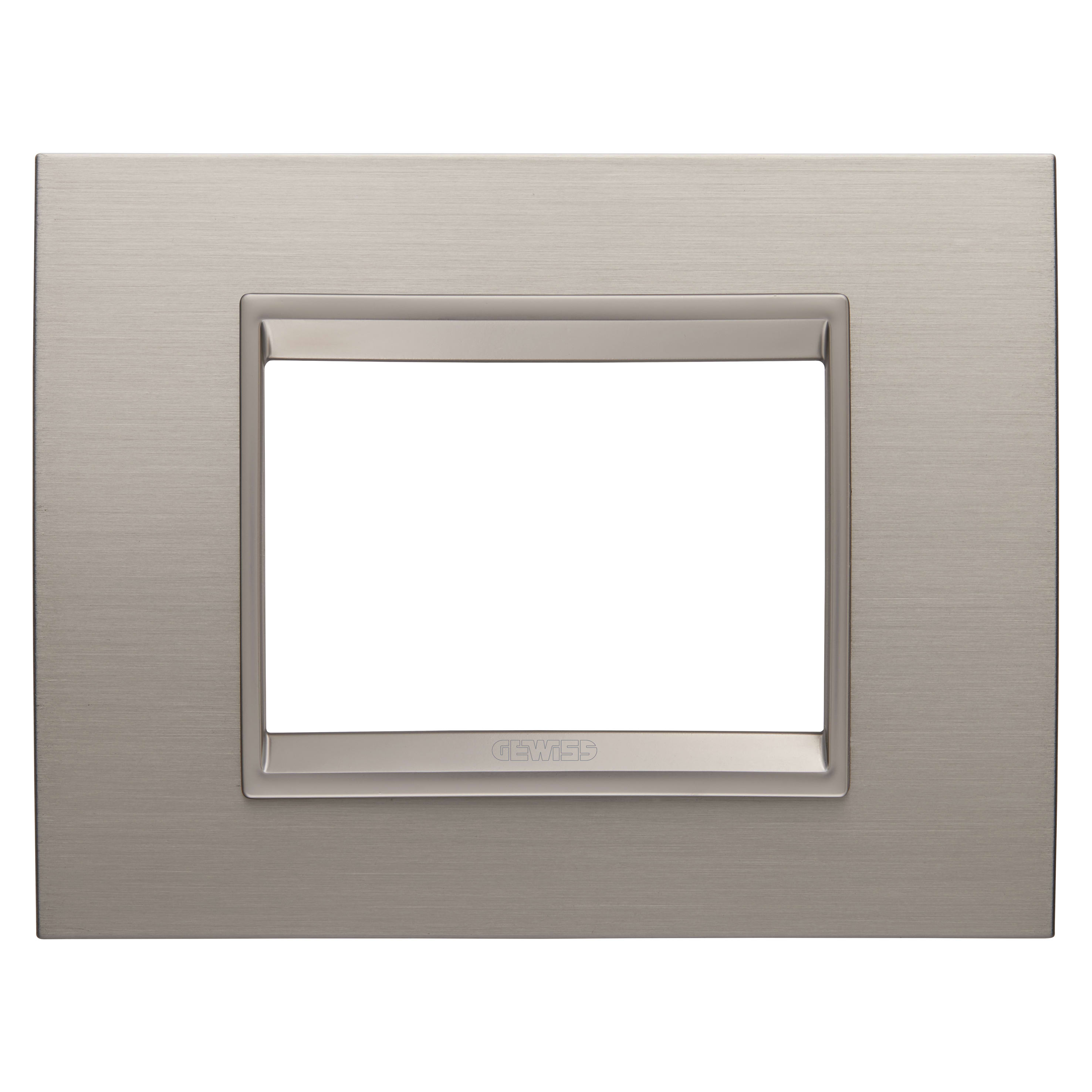 GEWISS - GEWGW16203XS PLACCA LUX 3M MET. ALLUM. SPAZZ.
