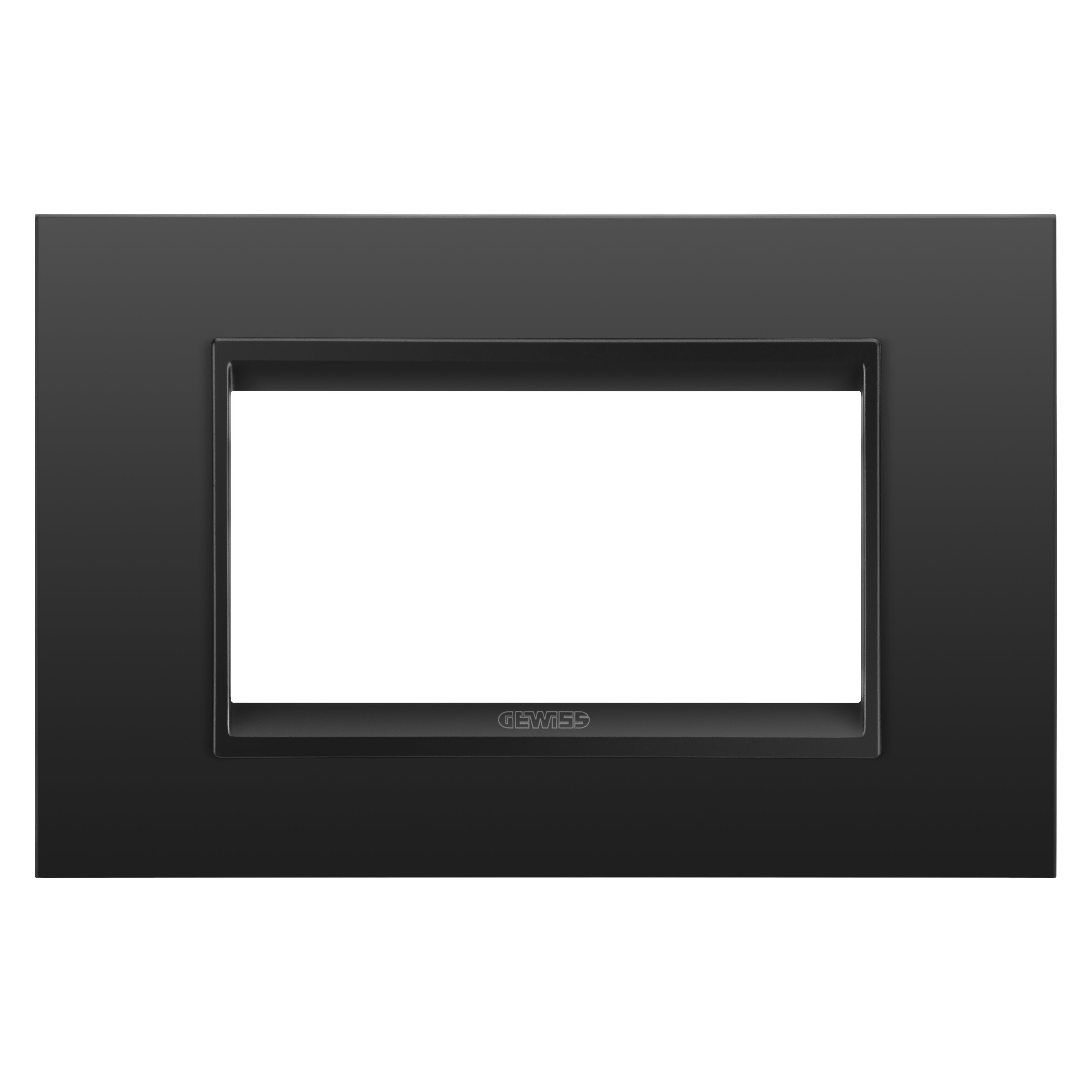 GEWISS - GEWGW16204XM PLACCA LUX - IN METALLO - 4 POSTI - NERO SATINATO MONOCHROME - CHORUSMART
