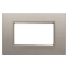 GEWISS - GEWGW16204XS PLACCA LUX - IN METALLO - 4 POSTI - ALLUMINIO SPAZZOLATO - CORNICE BRONZO CHIARO OPACO - CHORUSMART