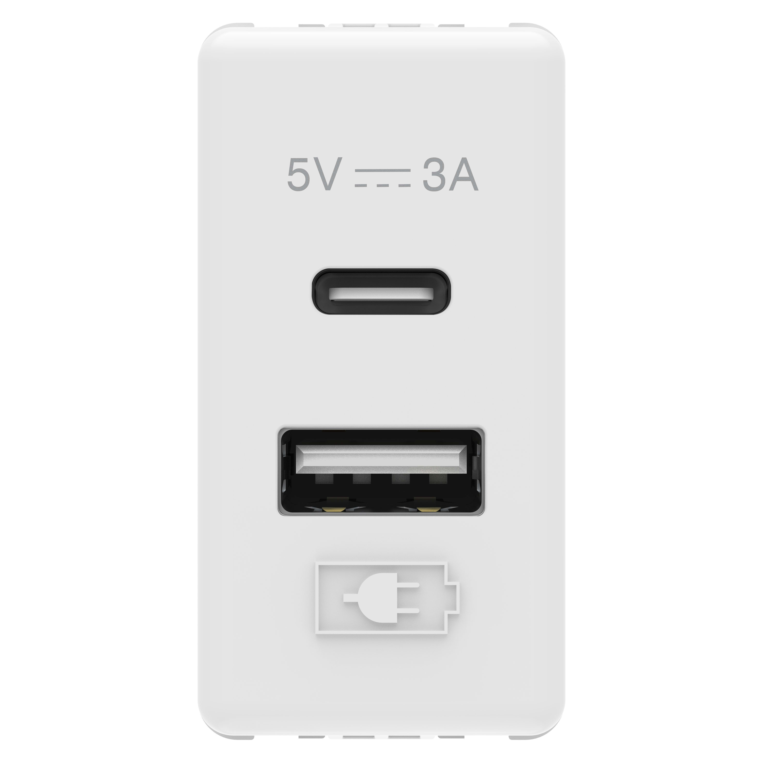 GEWISS - GEWGW20363 ALIMENTATORE USB - TIPO A+C - 3A - BIANCO - SYSTEM