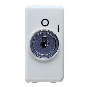 GEWISS - GEWGW20530 PULSANTE BIPOLARE 250V ac - NA 10A - CON CHIAVE - SIMBOLO 0/1 - 1 MODULO - SYSTEM WHITE