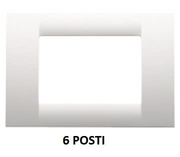 GEWISS - GEWGW22106 PLACCA VIRNA - IN TECNOPOLIMERO FINITURA LUCIDA - 6 POSTI - BIANCO NUVOLA - SYSTEM