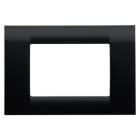 GEWISS - GEWGW22113 PLACCA VIRNA - IN TECNOPOLIMERO FINITURA LUCIDA - 3 POSTI - NERO TONER - SYSTEM