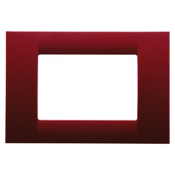 GEWISS - GEWGW22133 PLACCA VIRNA - IN TECNOPOLIMERO FINITURA LUCIDA - 3 POSTI - AMARANTO CLASSICO - SYSTEM