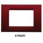 GEWISS - GEWGW22134 PLACCA VIRNA - IN TECNOPOLIMERO FINITURA LUCIDA - 4 POSTI - AMARANTO CLASSICO - SYSTEM
