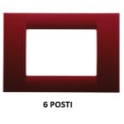 GEWISS - GEWGW22136 PLACCA VIRNA - IN TECNOPOLIMERO FINITURA LUCIDA - 6 POSTI - AMARANTO CLASSICO - SYSTEM