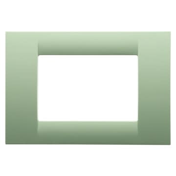 GEWISS - GEWGW22143 PLACCA VIRNA - IN TECNOPOLIMERO FINITURA LUCIDA - 3 POSTI - VERDE VENEZIA - SYSTEM