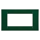 GEWISS - GEWGW22154 PLACCA VIRNA - IN TECNOPOLIMERO FINITURA LUCIDA - 4 POSTI - VERDE RACING - SYSTEM