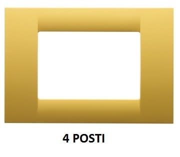 GEWISS - GEWGW22184 PLACCA VIRNA - IN TECNOPOLIMERO FINITURA LUCIDA - 4 POSTI - GIALLO MAIS - SYSTEM