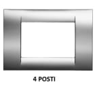 GEWISS - GEWGW22254 PLACCA VIRNA - IN TECNOPOLIMERO FINITURA LUCIDA - 4 POSTI - CROMO SOFT - SYSTEM