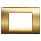 GEWISS - GEWGW22263 PLACCA VIRNA - IN TECNOPOLIMERO FINITURA LUCIDA - 3 POSTI - ORO ANTICO - SYSTEM