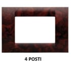 GEWISS - GEWGW22274 PLACCA VIRNA - IN TECNOPOLIMERO - 4 POSTI - RADICA INGLESE - SYSTEM