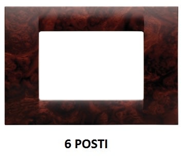 GEWISS - GEWGW22276 PLACCA VIRNA - IN TECNOPOLIMERO - 6 POSTI - RADICA INGLESE - SYSTEM