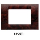GEWISS - GEWGW22276 PLACCA VIRNA - IN TECNOPOLIMERO - 6 POSTI - RADICA INGLESE - SYSTEM