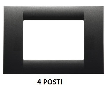 GEWISS - GEWGW22294 PLACCA VIRNA - IN TECNOPOLIMERO FINITURA LUCIDA - 4 POSTI - ARDESIA METALLIZZATO - SYSTEM