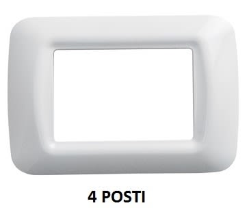GEWISS - GEWGW22504 PLACCA TOP SYSTEM - IN TECNOPOLIMERO FINITURA LUCIDA - 4 POSTI - BIANCO NUVOLA - SYSTEM