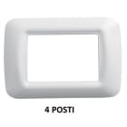 GEWISS - GEWGW22504 PLACCA TOP SYSTEM - IN TECNOPOLIMERO FINITURA LUCIDA - 4 POSTI - BIANCO NUVOLA - SYSTEM