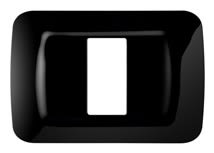 GEWISS - GEWGW22511 PLACCA TOP SYSTEM - IN TECNOPOLIMERO FINITURA LUCIDA - 1 POSTO - NERO TONER - SYSTEM
