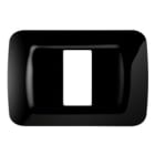 GEWISS - GEWGW22511 PLACCA TOP SYSTEM - IN TECNOPOLIMERO FINITURA LUCIDA - 1 POSTO - NERO TONER - SYSTEM