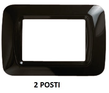 GEWISS - GEWGW22512 PLACCA TOP SYSTEM - IN TECNOPOLIMERO FINITURA LUCIDA - 2 POSTI - NERO TONER - SYSTEM