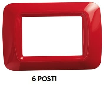 GEWISS - GEWGW22526 PLACCA 6 POS.ROSSO GERANIO TOP SYSTEM