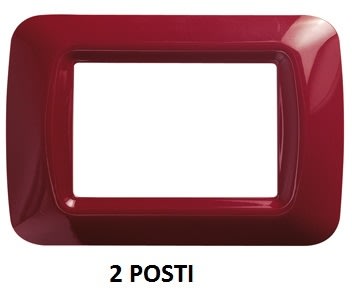 GEWISS - GEWGW22532 PLACCA TOP SYSTEM - IN TECNOPOLIMERO FINITURA LUCIDA - 2 POSTI - AMARANTO CLASSICO - SYSTEM