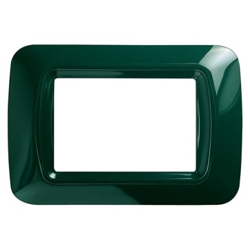 GEWISS - GEWGW22553 PLACCA TOP SYSTEM - IN TECNOPOLIMERO FINITURA LUCIDA - 3 POSTI - VERDE RACING - SYSTEM