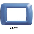 GEWISS - GEWGW22564 PLACCA TOP SYSTEM - IN TECNOPOLIMERO FINITURA LUCIDA - 4 POSTI - AZZURRO CIELO - SYSTEM