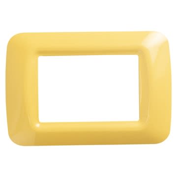GEWISS - GEWGW22583 PLACCA TOP SYSTEM - IN TECNOPOLIMERO FINITURA LUCIDA - 3 POSTI - GIALLO MAIS - SYSTEM