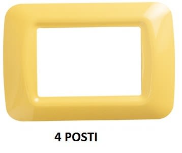 GEWISS - GEWGW22584 PLACCA TOP SYSTEM - IN TECNOPOLIMERO FINITURA LUCIDA - 4 POSTI - GIALLO MAIS - SYSTEM