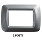 GEWISS - GEWGW22602 PLACCA TOP SYSTEM - IN TECNOPOLIMERO FINITURA LUCIDA - 2 POSTI - TITANIO METALLIZZATO - SYSTEM