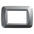 GEWISS - GEWGW22603 PLACCA TOP SYSTEM - IN TECNOPOLIMERO FINITURA LUCIDA - 3 POSTI - TITANIO METALLIZZATO - SYSTEM