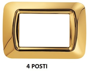 GEWISS - GEWGW22664 PLACCA TOP SYSTEM - IN TECNOPOLIMERO FINITURA LUCIDA - 4 POSTI - ORO ANTICO - SYSTEM