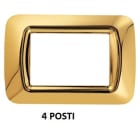 GEWISS - GEWGW22664 PLACCA TOP SYSTEM - IN TECNOPOLIMERO FINITURA LUCIDA - 4 POSTI - ORO ANTICO - SYSTEM