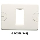 GEWISS - GEWGW24005 PLACCA COMPACT - AUTOPORTANTE - 6 POSTI (3+3 SOVRAPPOSTI) - BIANCO NUVOLA - SYSTEM