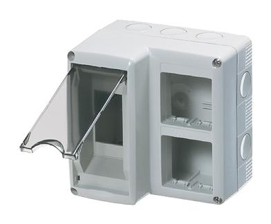 GEWISS - GEWGW27071 CONTENITORE PROTETTO PER INSTALLAZIONE COMBINATA DIN E SYSTEM - 2 MODULI DIN - 4 MODULI SYSTEM - MODULO 2X2 - IP40 - GRIGIO RAL 7035