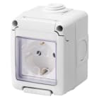 GEWISS - GEWGW27845 CONTENITORE COMPLETO APPARECCHI SYSTEM STAGNO - CON PRESA 2P+T 16 A - STANDARD FRANCESE - IP55 - GRIGIO RAL 7035
