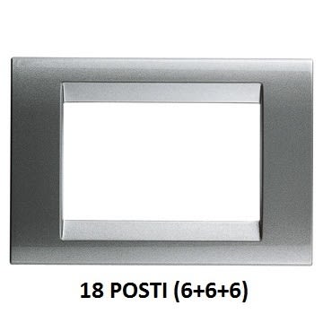 GEWISS - GEWGW32019 PLACCA PLAYBUS - IN TECNOPOLIMERO VERNICIATO - SMALTATURA VETRIFICATA ANTIGRAFFIO - 18 POSTI (6+6+6 SOVRAPPOSTI) - TITANIO - PLAYBUS