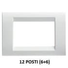 GEWISS - GEWGW32028 PLACCA PLAYBUS - IN TECNOPOLIMERO - FINITURA LUCIDA - 12 POSTI (6+6 SOVRAPPOSTI) - BIANCO NUVOLA - PLAYBUS