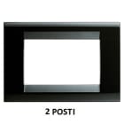 GEWISS - GEWGW32052 PLACCA PLAYBUS - IN TECNOPOLIMERO - FINITURA LUCIDA - 2 POSTI - NERO TONER - PLAYBUS