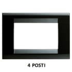 GEWISS - GEWGW32054 PLACCA PLAYBUS - IN TECNOPOLIMERO - FINITURA LUCIDA - 4 POSTI - NERO TONER - PLAYBUS